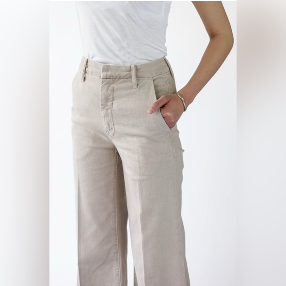 MOTHER The Roller Crop Prep Fray Tan Pant in So Far So Gone Khaki • 27 • NWT - Picture 4 of 12